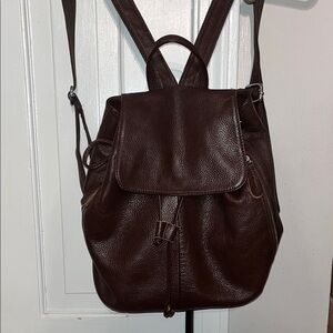BOYATU Chic Dark Brown Leather Backpack